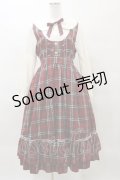 axes femme POETIQUE / チェックフリルレディワンピース M ワイン H-25-03-29-1075-AX-OP-NS-ZH