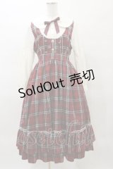 axes femme POETIQUE / チェックフリルレディワンピース M ワイン H-25-03-29-1075-AX-OP-NS-ZH