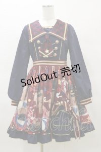 To Alice / ベアサーカスリボンワンピース S ネイビー/レッド H-25-03-29-1076-LO-OP-NS-ZH