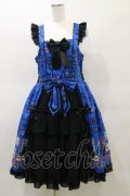 metamorphose / 【プラスサイズ】Butterfly Museumフリルジャンパースカート プラスサイズ ミディアムブルー H-25-03-29-1078-ME-OP-NS-ZH