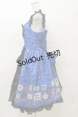 画像3: metamorphose / 【プラスサイズ】Butterfly Museumフリルジャンパースカート プラスサイズ ミディアムブルー H-25-03-29-1078-ME-OP-NS-ZH