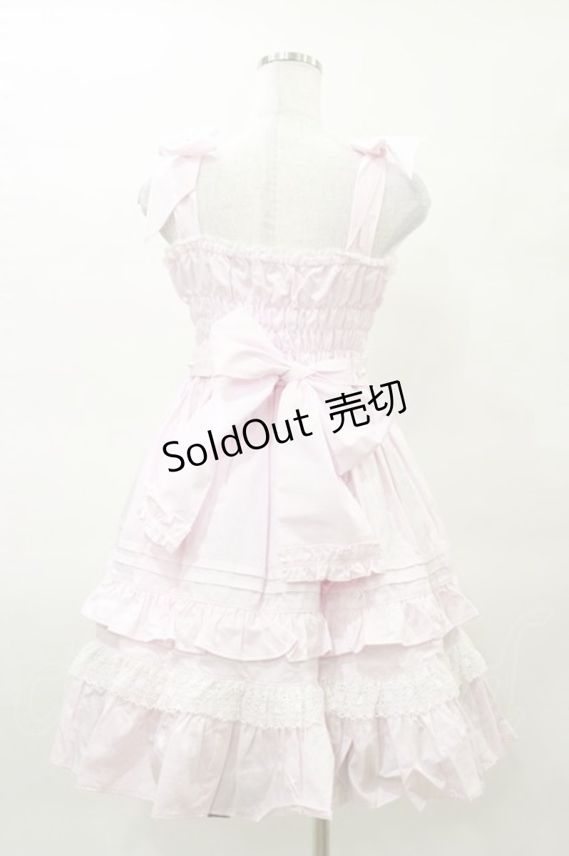 画像2: Angelic Pretty / リボンシャーリングジャンパースカート Free ピンク H-25-03-29-1083-AP-OP-NS-ZH (2)
