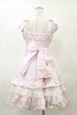 画像2: Angelic Pretty / リボンシャーリングジャンパースカート Free ピンク H-25-03-29-1083-AP-OP-NS-ZH (2)