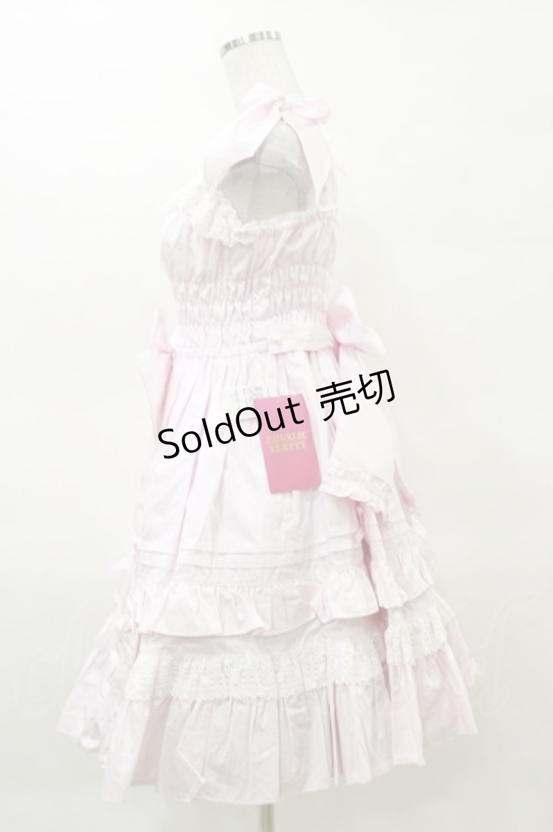 画像3: Angelic Pretty / リボンシャーリングジャンパースカート Free ピンク H-25-03-29-1083-AP-OP-NS-ZH (3)