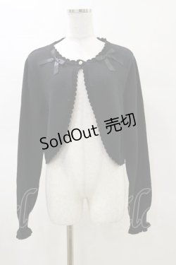 画像1: m petit by misako / リボンニットボレロ L ブラック H-25-03-29-1038-LO-TO-NS-ZH
