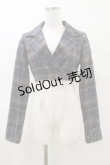 REDYAZEL / チェックショートジャケット S ネイビー H-25-03-29-1039-LO-JA-NS-ZH