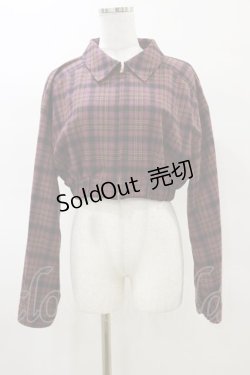 画像1: REDYAZEL / フロントジップチェックショートブルゾン S ピンク H-25-03-29-1040-LO-JA-NS-ZH