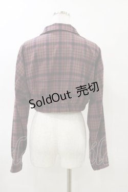 画像2: REDYAZEL / フロントジップチェックショートブルゾン S ピンク H-25-03-29-1040-LO-JA-NS-ZH
