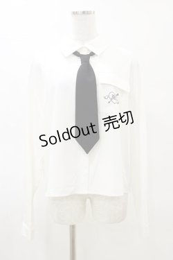 画像1: Jamie エーエヌケー / ネクタイシャツ M 白 H-25-03-29-1044-LO-BL-NS-ZH