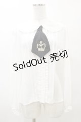 Ank Rouge / ネクタイ付きブラウス M 白 H-25-03-29-1045-CA-BL-NS-ZH