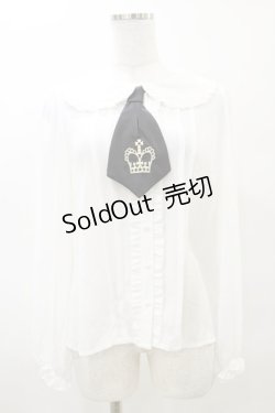 画像1: Ank Rouge / ネクタイ付きブラウス M 白 H-25-03-29-1045-CA-BL-NS-ZH