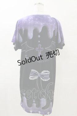 画像2: Royal Princess Alice / RuRu cat総柄ワンピースTシャツ free ブラック/パープル H-25-03-29-1049-LO-OP-IW-ZH