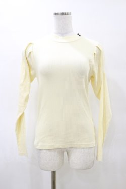画像1: F&A / プチハイネックパワショルテレコトップス Free アイボリー H-25-03-29-1050-LO-TO-NS-ZH