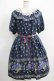 画像1: Leur Getter / Elegant Flower袖付きワンピース L(トールサイズ) ネイビー H-25-03-29-006-LU-OP-KB-ZH (1)