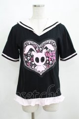TOXIC STAR / セーラーカットソー  黒×ピンク H-25-03-29-062-PU-TO-KB-ZH