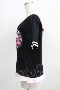 画像2: TOXIC STAR / セーラーカットソー  黒×ピンク H-25-03-29-062-PU-TO-KB-ZH