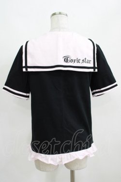 画像3: TOXIC STAR / セーラーカットソー  黒×ピンク H-25-03-29-062-PU-TO-KB-ZH