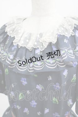 画像5: Leur Getter / Elegant Flower袖付きワンピース L(トールサイズ) ネイビー H-25-03-29-006-LU-OP-KB-ZH