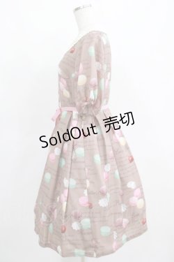 画像2: Leur Getter / Macaron Party袖付ワンピース L モカ H-25-03-29-007-LU-OP-KB-ZH