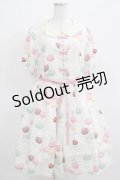 Leur Getter / Macaron Party袖付ワンピース L オフ H-25-03-29-008-LU-OP-KB-ZH