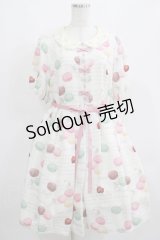 Leur Getter / Macaron Party袖付ワンピース L オフ H-25-03-29-008-LU-OP-KB-ZH