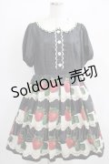 Leur Getter / Antique Lace Strawberry袖付きワンピース L(トールサイズ) ブラック H-25-03-29-009-LU-OP-KB-ZH