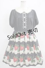 Leur Getter / Antique Lace Strawberry袖付きワンピース L(トールサイズ) ブラック H-25-03-29-009-LU-OP-KB-ZH