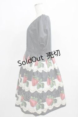画像2: Leur Getter / Antique Lace Strawberry袖付きワンピース L(トールサイズ) ブラック H-25-03-29-009-LU-OP-KB-ZH