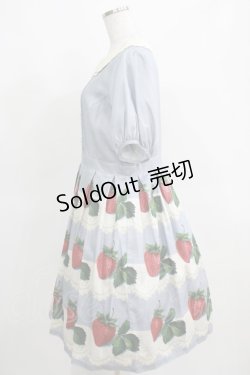 画像2: Leur Getter / Antique Lace Strawberry袖付きワンピース L(トールサイズ) サックス H-25-03-29-010-LU-OP-KB-ZH