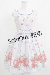 Emily Temple cute / ストライプ苺ノースリーブワンピース  サックス H-25-03-29-016-ET-OP-KB-ZH