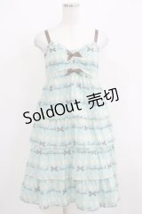 Emily Temple cute / ジョーゼットロゴ＆クリームノースリーブワンピース  ミント H-25-03-29-020-ET-OP-KB-ZH