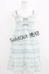Emily Temple cute / ジョーゼットロゴ＆クリームノースリーブワンピース  ミント H-25-03-29-020-ET-OP-KB-ZH