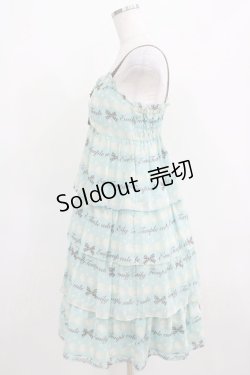 画像2: Emily Temple cute / ジョーゼットロゴ＆クリームノースリーブワンピース  ミント H-25-03-29-020-ET-OP-KB-ZH