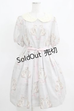 画像1: Leur Getter / Twin Rabbit袖付ワンピース L(トールサイズ) グレー H-25-03-29-003-LU-OP-KB-ZH