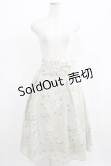 an another angelus / アートタッチ花柄セミフレアースカート Free MINT H-25-03-30-027-CA-SK-NS-ZH