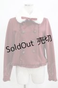 axes femme kawaii / ファー襟付きショートコート M ワイン H-25-03-30-030-AX-JA-NS-ZT-C057