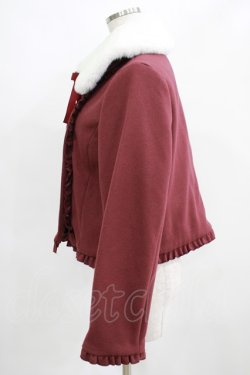 画像2: axes femme kawaii / ファー襟付きショートコート M ワイン H-25-03-30-030-AX-JA-NS-ZT-C057