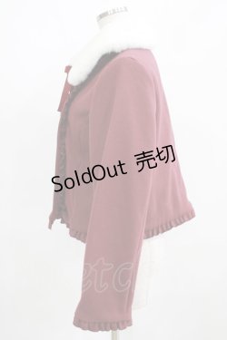 画像2: axes femme kawaii / ファー襟付きショートコート M ワイン H-25-03-30-030-AX-JA-NS-ZT-C057