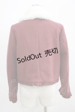 画像3: axes femme kawaii / ファー襟付きショートコート M ワイン H-25-03-30-030-AX-JA-NS-ZT-C057