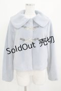 axes femme POETIQUE / リボン金具ファーコート M ブルー H-25-03-30-033-AX-CO-NS-ZH