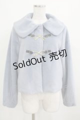 axes femme POETIQUE / リボン金具ファーコート M ブルー H-25-03-30-033-AX-CO-NS-ZH