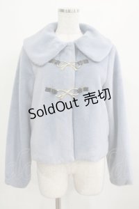 axes femme POETIQUE / リボン金具ファーコート M ブルー H-25-03-30-033-AX-CO-NS-ZH