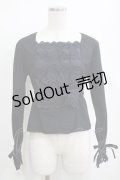 Jane Marple / フラワーレースバックボタンブラウス  黒 H-25-03-30-1028-JM-BL-KB-ZH