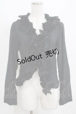 画像1: Jane Marple Dans Le Salon / フリルボレロブラウス  黒 H-25-03-30-1029-JM-TO-KB-ZH