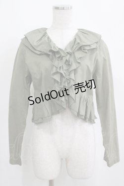 画像1: Jane Marple Dans Le Salon / フリルボレロブラウス  カーキ H-25-03-30-1030-JM-TO-KB-ZH
