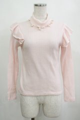 MILK / ANGEL フリルハイネックニット  ピンク H-25-03-30-1032-ML-TO-KB-ZT105
