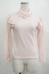 MILK / ANGEL フリルハイネックニット  ピンク H-25-03-30-1032-ML-TO-KB-ZT105