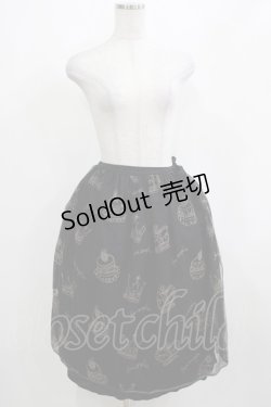 画像5: Jane Marple / 王冠ケーキ刺繍チュールスカート  黒 H-25-03-30-1004-JM-SK-KB-ZH