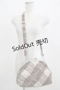 Jane Marple / ウールチェックのがま口バッグ  ブラウン H-25-03-30-1036-JM-BG-KB-ZH