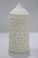 THE BLACKENED TEETH / Mildred Gothic Pillar Candle  WHT H-25-03-30-1042-PU-ZA-KB-ZH